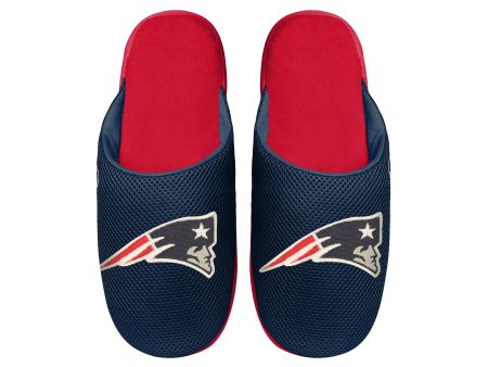 New England Patriots Colorblock Big Logo Slippers For Cheap