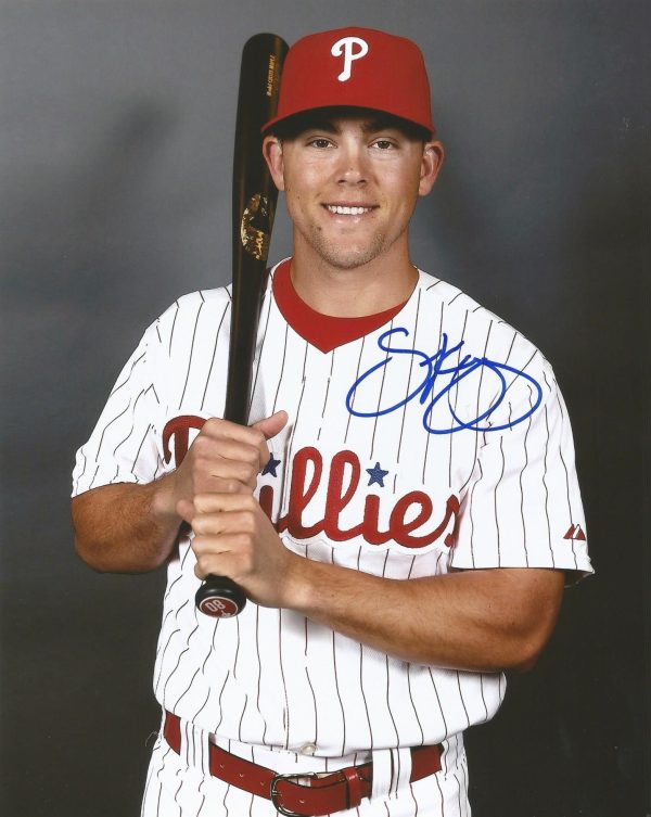 Scott Kingery Studio Pose Autographed Philadelphia Phillies 16  x 20  Baseball Photo For Discount