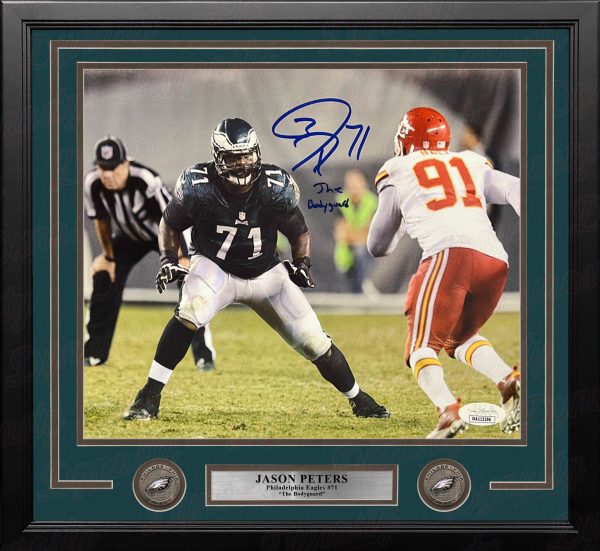 Jason Peters in Action Philadelphia Eagles Autographed Framed Football Photo Online