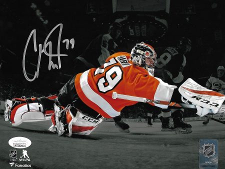 Carter Hart Blackout Philadelphia Flyers Autographed NHL Hockey Photo Sale