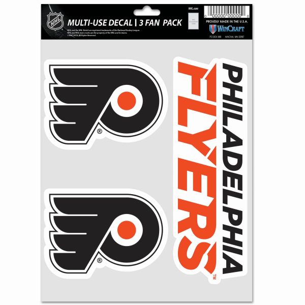 Philadelphia Flyers 3-Piece Fan Multi Use Decal Set Online Hot Sale