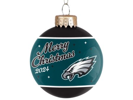 Philadelphia Eagles 2024 Holiday Glass Ball Ornament For Cheap