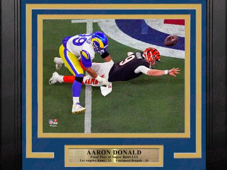 Aaron Donald Super Bowl LVI Final Play Los Angeles Rams 8  x 10  Framed Football Photo Discount