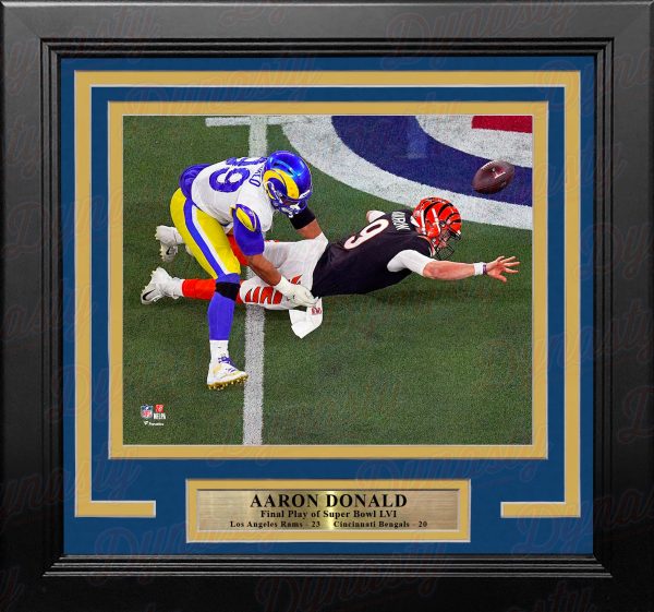 Aaron Donald Super Bowl LVI Final Play Los Angeles Rams 8  x 10  Framed Football Photo Discount