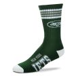 New York Jets Men s 4 Stripe Deuce Socks on Sale