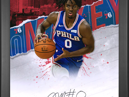 Tyrese Maxey Philadelphia 76ers Autographed 20  x 24  Framed Basketball Collage Photo on Sale