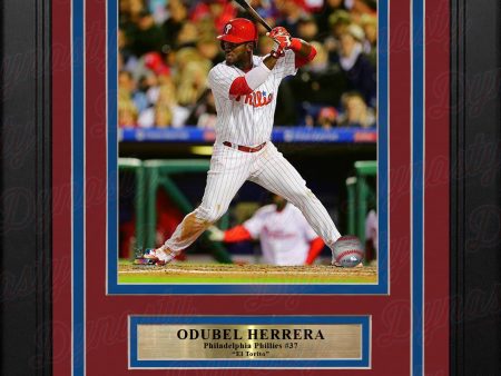 Odubel Herrera Philadelphia Phillies At-Bat MLB Baseball Framed Photo with Engraved Autograph For Cheap