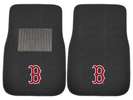 Boston Red Sox MLB Baseball 2 Piece Embroidered Car Mat Set For Discount