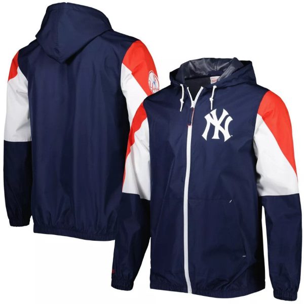 New York Yankees Mitchell & Ness Throw It Back Full Zip Windbreaker Jacket Online Sale