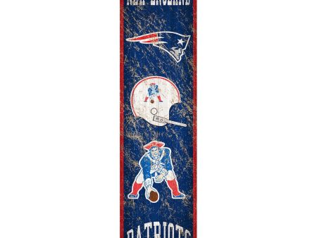 New England Patriots Heritage Vertical Wooden Sign Online Sale