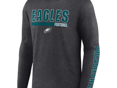 Philadelphia Eagles Long Sleeve T-Shirt - Heather Charcoal Cheap