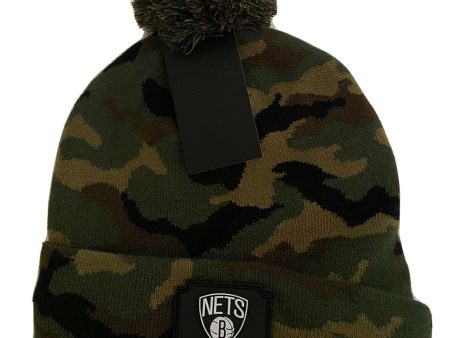 Brooklyn Nets NBA Camo Knit Pom Hat on Sale