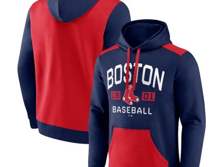 Boston Red Sox Navy Red Chip In Pullover Hoodie Fashion