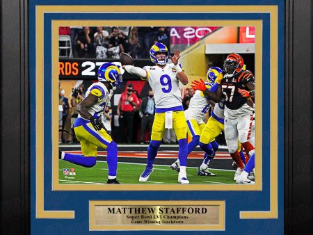 Matthew Stafford Game-Winning Touchdown Super Bowl LVI Los Angeles Rams 8x10 Framed Football Photo Online Hot Sale