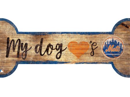 New York Mets Baseball Dog Bone Wooden Sign Online Hot Sale