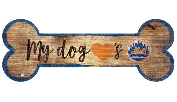 New York Mets Baseball Dog Bone Wooden Sign Online Hot Sale