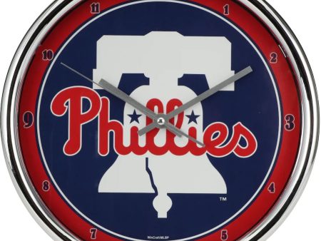 Philadelphia Phillies Round Chrome Clock For Cheap