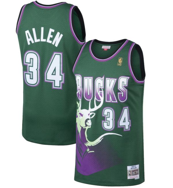 Ray Allen Milwaukee Bucks Mitchell & Ness Green Hardwood Classics 1996-97 Swingman Jersey Online Hot Sale