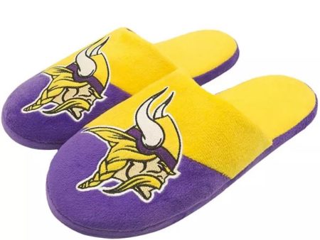 Minnesota Vikings Colorblock Big Logo Slippers Online now