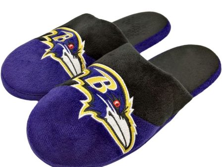 Baltimore Ravens Colorblock Big Logo Slippers Supply