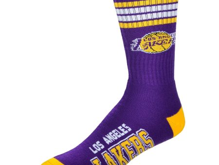 Los Angeles Lakers Men s 4 Stripe Deuce Socks Hot on Sale