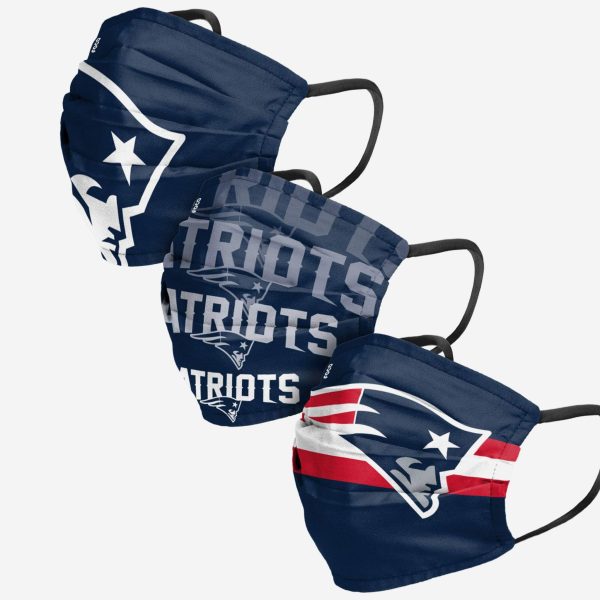 New England Patriots 3-Pack Match Day Face Mask Covers Online Sale