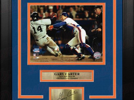 Gary Carter 1986 World Series New York Mets 8  x 10  Framed Baseball Photo with Engraved Autograph Online