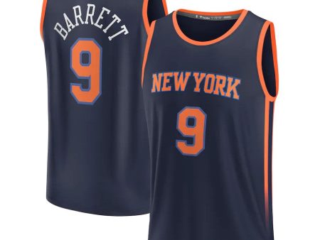 RJ Barrett New York Knicks Fast Break Replica Jersey - Statement Edition - Navy Online