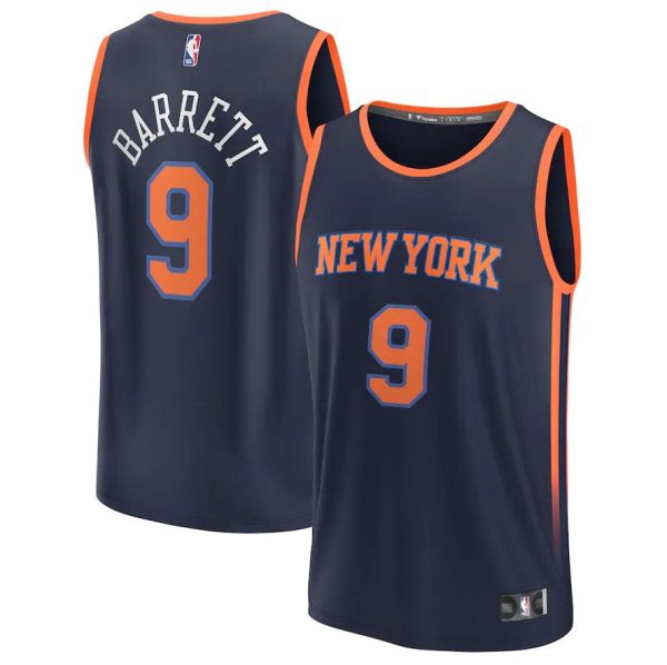 RJ Barrett New York Knicks Fast Break Replica Jersey - Statement Edition - Navy Online