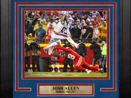 Josh Allen Defender Hurdle Buffalo Bills 8  x 10  Framed Football Photo Sale