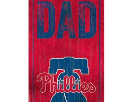 Philadelphia Phillies Dad Wood Sign Hot on Sale