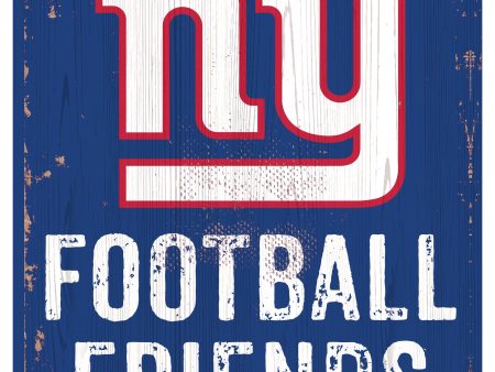 New York Giants Football, Friends, & Family Blue Wood Sign Supply