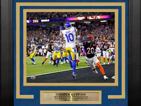 Cooper Kupp Super Bowl LVI Game-Winning Touchdown Los Angeles Rams 8  x 10  Framed Football Photo Hot on Sale