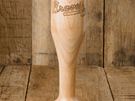 Atlanta Braves Wind Up Baseball Wood Wine Mug For Sale