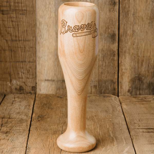 Atlanta Braves Wind Up Baseball Wood Wine Mug For Sale