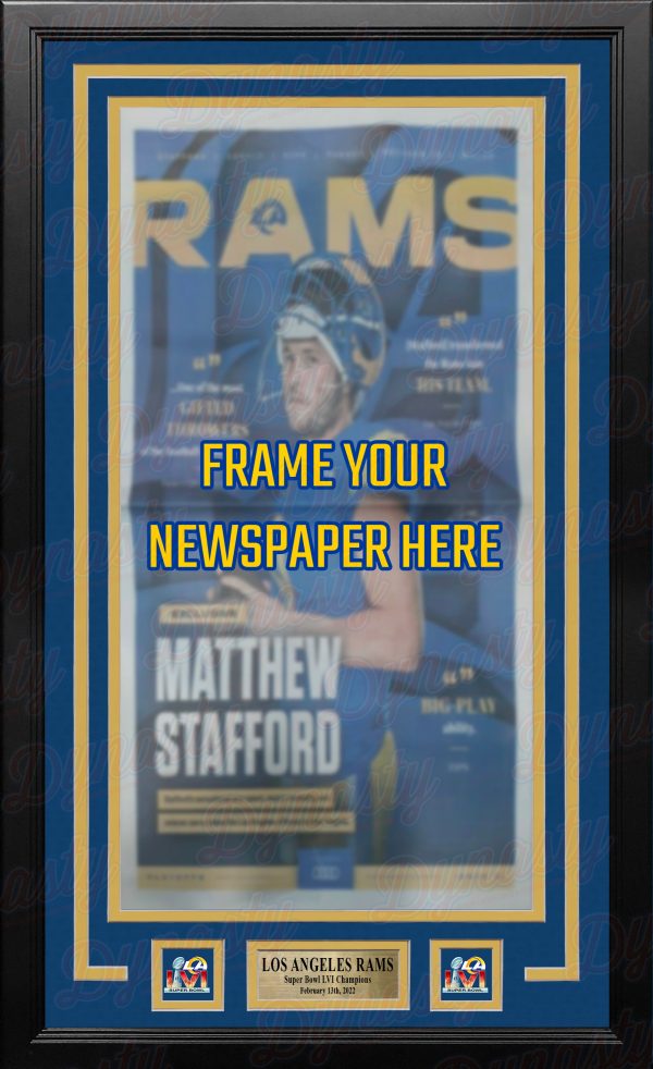 Los Angeles Rams Super Bowl LVI Championship Newspaper Frame Kit on Sale