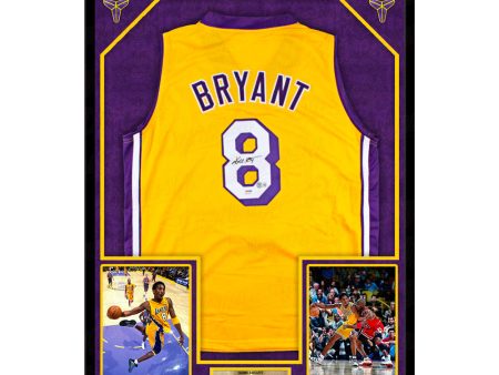 Kobe Bryant Los Angeles Lakers Autographed Framed Basketball Jersey Collage For Sale