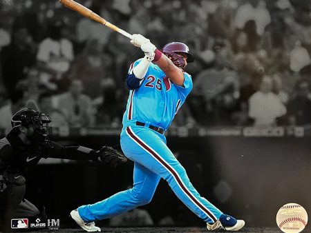 Darick Hall First MLB Home Run Philadelphia Phillies 8  x 10  Blackout Baseball Photo Online Hot Sale