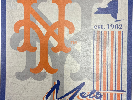 New York Mets 9.5   x 9.5   Throwback Album Wood Sign Supply