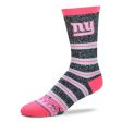 New York Giants Melange Stripe Pink Socks Supply