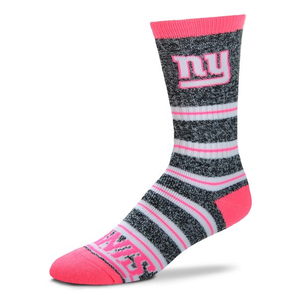 New York Giants Melange Stripe Pink Socks Supply