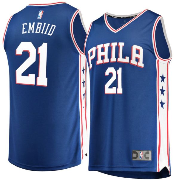 Joel Embiid Philadelphia 76ers Royal Blue Replica Jersey For Sale