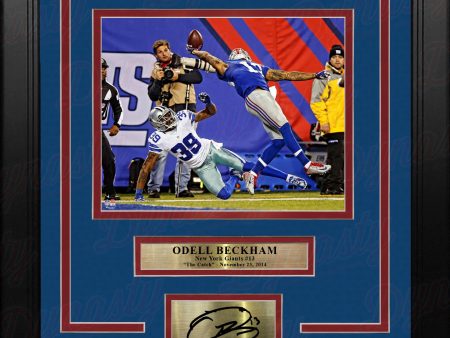 Odell Beckham One-Handed Touchdown Catch New York Giants 8x10 Framed Photo with Engraved Autograph Cheap