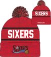 Philadelphia 76ers Mitchell & Ness Red Hardwood Classics Reload 2.0 Cuffed Knit Hat with Pom For Cheap