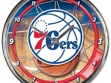 Philadelphia 76ers Round Chrome Clock Online