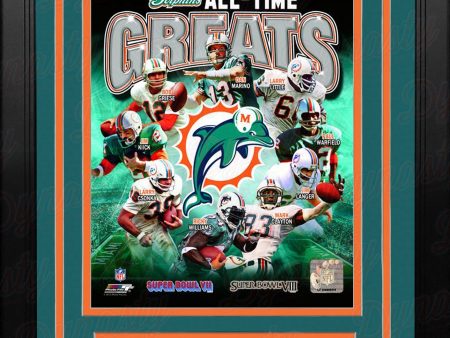 Miami Dolphins All-Time Greats 8  x 10  Framed Football Photo Fashion