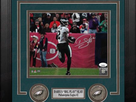 Darius Slay Interception Return Philadelphia Eagles Autographed 8  x 10  Framed Football Photo Fashion