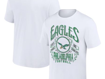 Philadelphia Eagles NFL x Darius Rucker Collection Vintage Football T-Shirt - White Hot on Sale