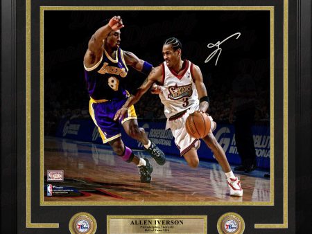 Allen Iverson v. Kobe Bryant Philadelphia 76ers Autographed Framed Basketball Photo Online Hot Sale