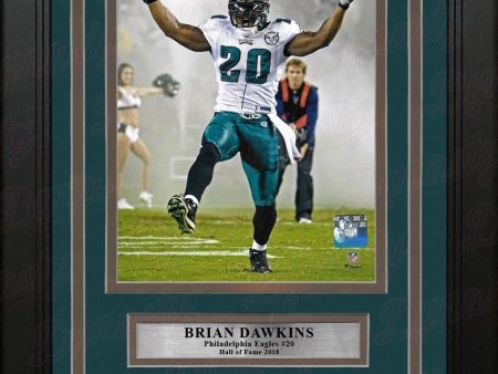 Brian Dawkins Smoke Entrance Philadelphia Eagles Framed Football Photo with Engraved Autograph Online